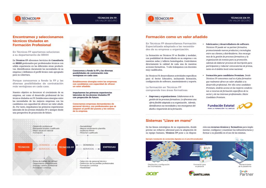 Técnicos FP Interior de folleto de presentación de empresa