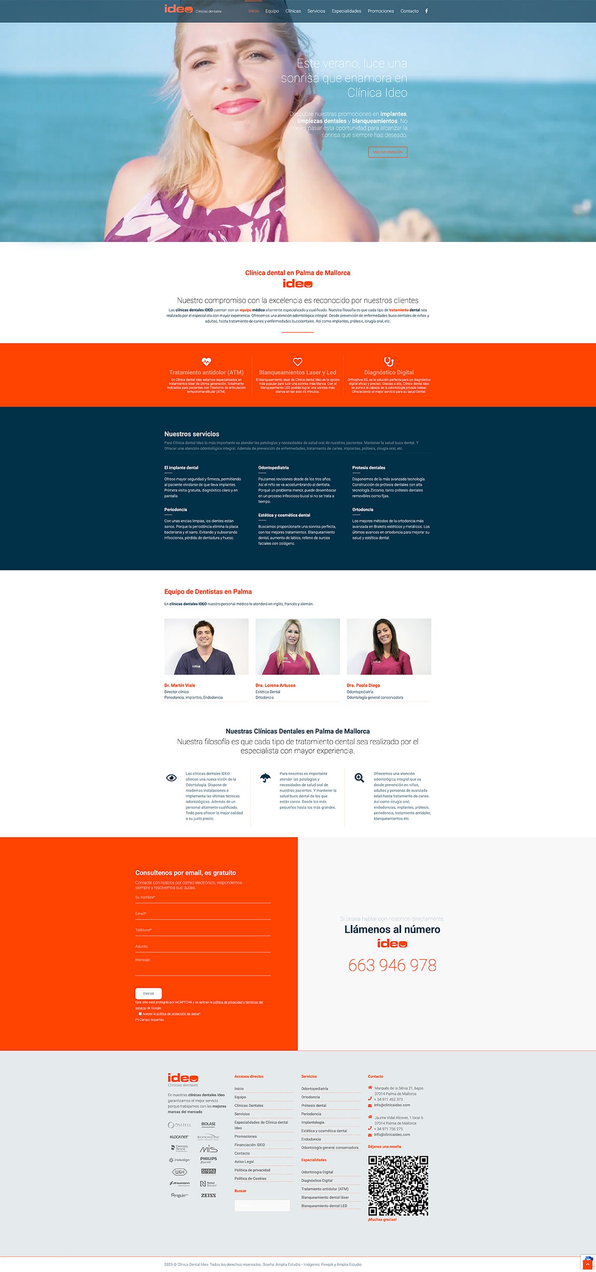 Diseño Web de Clínica Dental Ideo - Home