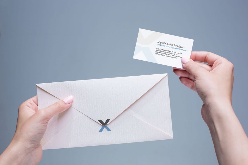 Diseño papeleria - Vidalx2 - Tarjeta visita - sobre