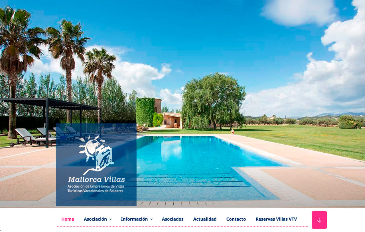 Diseño Web de Mallorca Villas – Asociación de Empresarios de Villas Turísticas de Baleares