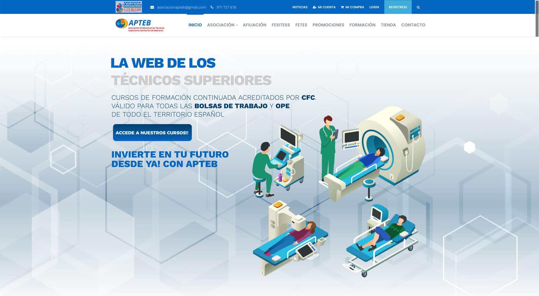 Diseño Web APTEB – Asociación Técnicos Superiores Sanitarios