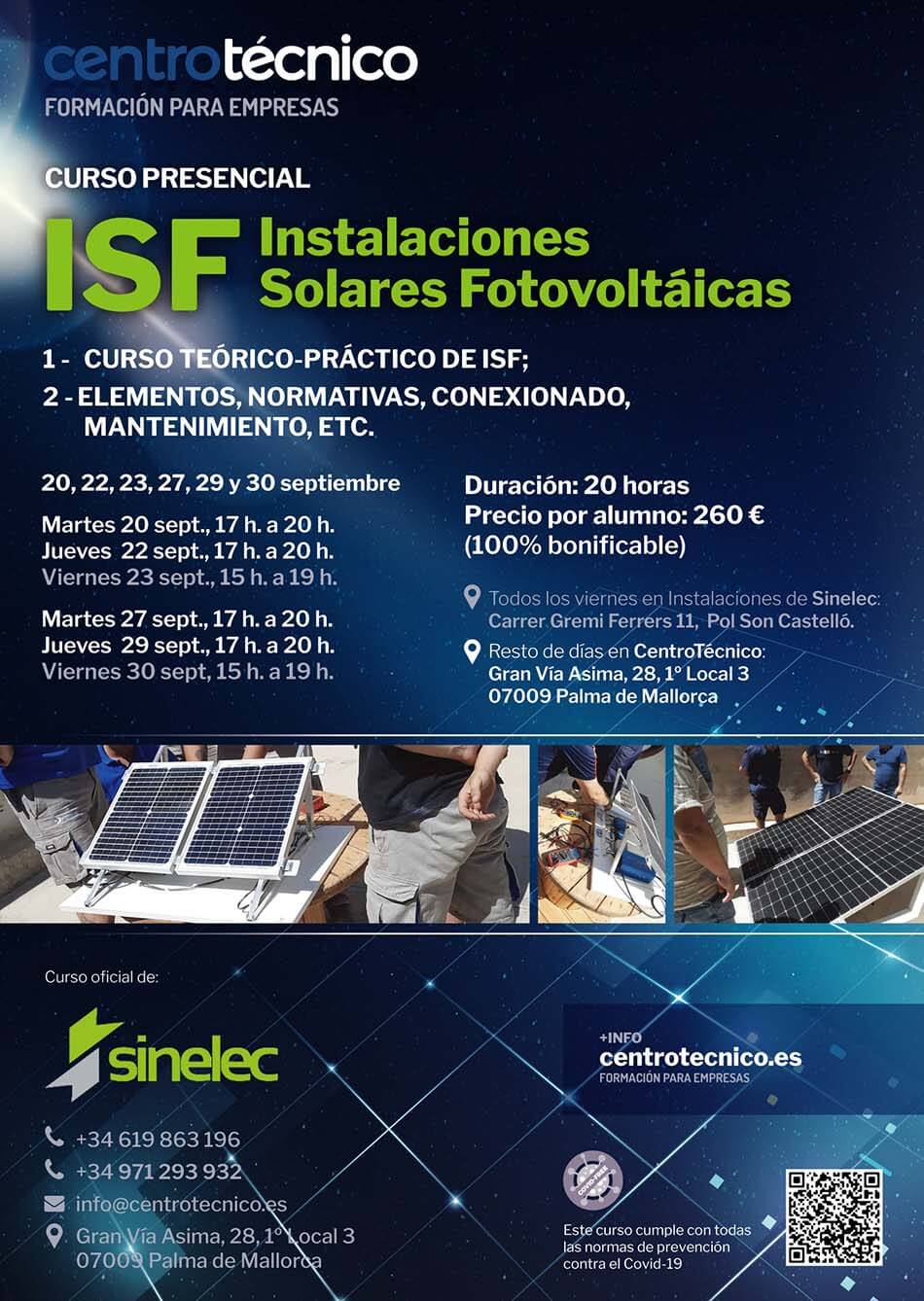 Curso de ISF instalaciones solares fotovoltáicas
