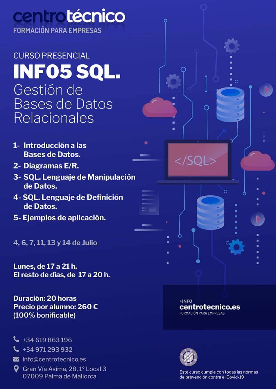 Curso de Info5 SQL, Gestión de bases de datos relacionales