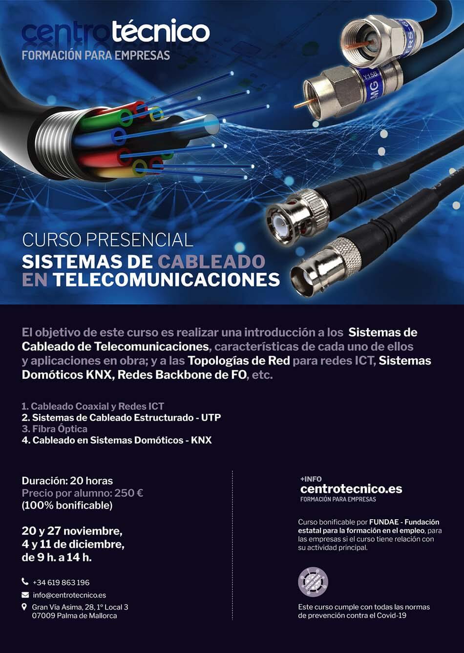 Curso de sistemas de cableado en telecomunicaciones.